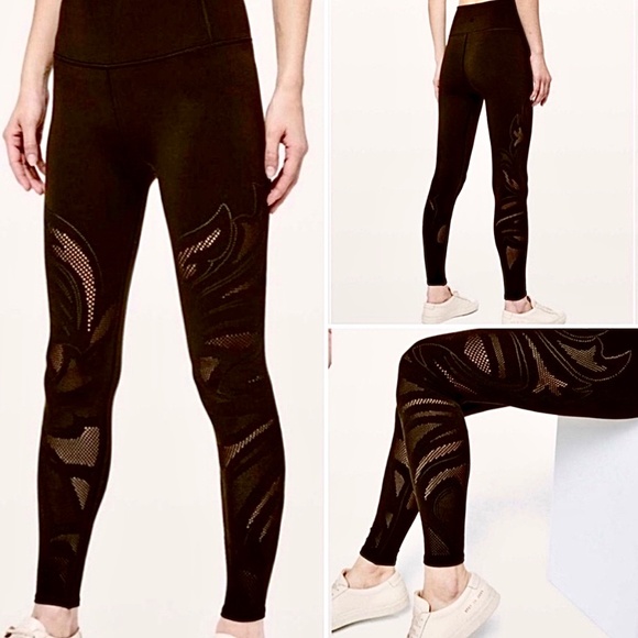 Lululemon Reveal Avant Mesh Lace Laser Cut Legging/Tight - Picture 3 of 3